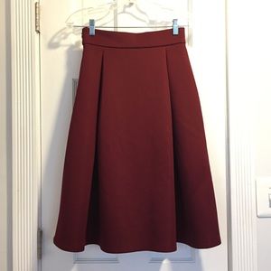 Uniqlo Maroon Red Pleated Skirt Size M